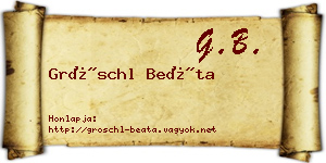 Gröschl Beáta névjegykártya