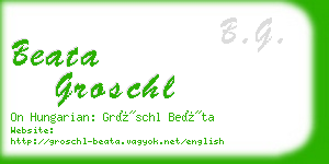 beata groschl business card
